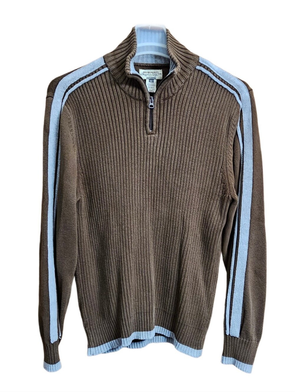 American Rag Cie vintage men's brown mock neck quarter zip pullover sweater XL